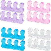 8 Pcs Toe Spacers，Nail Separators for Pedicure，Repeatable and Washable Toe Spreader，Easy Finger and Toenail Polish Grooming, Gel Toe Separators for Men and Woman. (Multicolour)