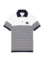 Dolce & Gabbana Kids Striped Piqué Cotton Polo Shirt (8-13 Years) - Navy - 08YR (8 Years) 08YR (8 years)
