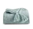 SONOMA Goods Soft Tufted Throw Blanket w/ Tassels 50” x 60” - Sage Jade Cotton