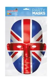 Union Jack 2D Card Party Flag Face Mask - Great for British Sports Events