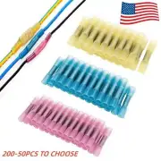 200-50 Heat Shrink Wire Splice Terminals Butt Connectors Marine Crimp Waterproof