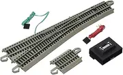 Bachmann Trains - Snap-Fit E-Z Track #5 Turnout - Left (1/Card) - Nickel Silver Rail with Gray Roadbed - HO Scale,Grey