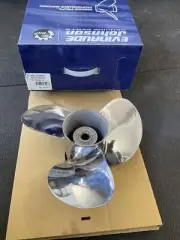 0763957 763957 NOS NIB OMC Johnson Evinrude Stainless V4 Propeller 13 3/4 X 13