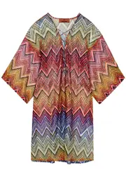 Missoni Zigzag-intarsia Fine-knit Kaftan - Multicoloured - 40 (UK 8 / S) 40 (UK 8 / S)