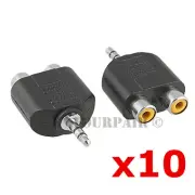 10 Pack Dual RCA Female Jacks to 3.5mm Stereo Male Y Splitter Adapter Headphones