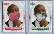 RAREST 2022 2023 DECISION TIM SCOTT MASK MATERIALS CARD #37MM LOT ~ 1/1 & 2/2