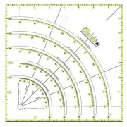 Acrylic Quilting Ruler, ”8X 8" Multifunctional Arcs & Fans Quilt Circle Cutte...