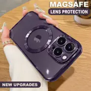 For iPhone 16 15 14 13 12 11 Clear TPU Case MagSafe Cover Camera Lens Protector