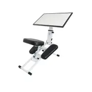 Edge Basic Ergonomic Cushioned Adjustable Desk/Stool Combo White Sparkle