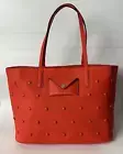 MARC JACOBS Metropoli Studs Travel Tote Bag Leather Orange Handbag Resort New