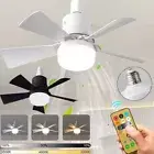 Modern Ceiling Fan E27 Socket Fan 40W with Dimmable LED Light Remote Controller