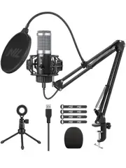 Computer Microphone for Recording, NLL Studio Microphone for PC with Boom Arm