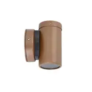 GU10 Exterior Single Fixed Wall Pillar Light Aged Copper IP54 - PG1FCECA