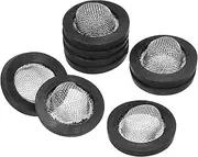 uxcell Rubber Flat Washers 19mm OD 10mm ID 3mm Thickness with Stainless Steel Inlet Filter, 9 Pack Gasket for Faucet Pipe Water Hose