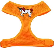 Unicorn Embroidered Soft Mesh Pet Harness Orange Medium