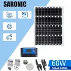 60W 12V Solar Panel Kit with Controller for RV Boat Car Changer Outdoor Camping