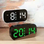 Digital Alarm Clock with LED Mirror and Adjustable Brightness for Desktop Use