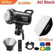 Godox SL60IIBI Bi-Color LED Video Light + 60x60cm Softbox + BD-04 Barndoor