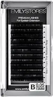 EMILYSTORES 0.05mm Thickness B Curl 13mm Length Lashes Silk Mink Eyelashes For Eyelash Extensions Single Size One Tray
