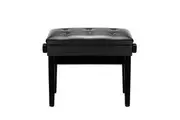 Melodic Adjustable Wood Keyboard Piano Bench Stool with Built-in Storage Black