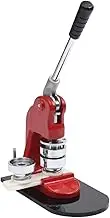 vidaXL Versatile Button Maker Machine with Circle Cutter - 44mm Badge Making Kit - Red, User-Friendly Design, Suitable for Pin Buttons, Rope Ties, Key Holders and More
