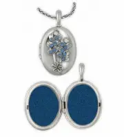 Bluebonnet Photo Locket Jewelry Sterling Silver Handmade Texas Wildflower Photo