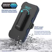 iPhone 11 Compatible Case Cover With Robot Armor Hard Plastic And Belt Clip - Black