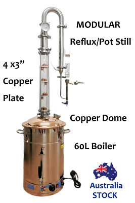 StillMate 60L Crystal Clear 3"x4 Plate Craft Distillery - Moonshine Gin Whisky