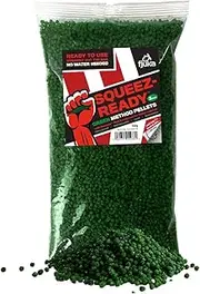 Fjuka Green Squeez-Ready Method Pellet 500g | Ready-prepped 2mms | Carp, F1s, Tench, Bream