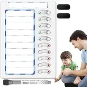 Chore Checklist for Kids | Sliding Routine Chart with 10 Sliders and Magnetic Markers - Planning Boards for Visual Schedule, Household Chores, to-do Lists, Shopping Lists