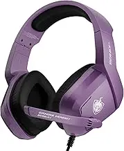 YOTMS H1 Gaming Headset, PS5 Headset for PS4 PC with 3D Surround Sound Headset with Microphone Headphones Noise Cancelling for Gamers (Purple)