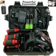 Zoom 350000LM LED Headlamp T6 Flashlight Headlight Rechargeable Torch Work Light