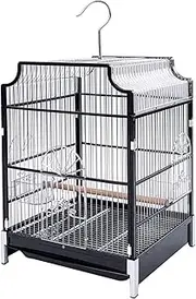 Birdcage Wrought Iron Large Flight Bird Cage for Parakeet, Canary, Finch, Parrotlet, Travel Bird Cage Parrot Bird Cage