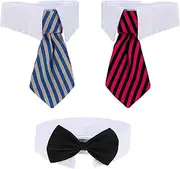 Shappy 3 Pieces Dog Cat Bow Tie Pet Costume Cat Wedding Bowtie Formal Dog Collar Adjustable Necktie Collar for Cat Small Dog Puppy Grooming Accessories (S)