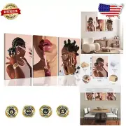 Framed African American Cotton Canvas Art Set – Empowering Black Women Décor