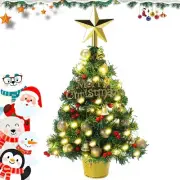 20" Tabletop Mini Xmas Tree,Small Pre-lit Desktop Christmas Trees with Lights...