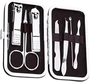 Baluue Stainless Steel Nail Clippers Set 7pcs Manicure Tools Trimmer Eyebrow Scissors Easy to Use for Men Women