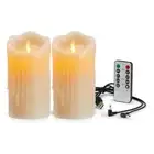 LED Flickering Flameless Candles,Rechargeable Candle,Real Wax Candles with8742