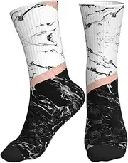 [ALLiYa] Black White Marble Compression Socks For Women Men Circulation Is For Athletic Running Cycling Daily Wear