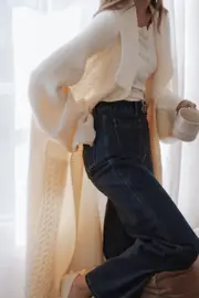 [PUP50] Nova Long Cardigan - Cream S/M Cream