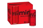 Coca - Cola Zero Sugar Soft Drink Mini Cans 6 X 250ml