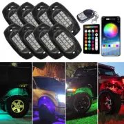 8 Pod RGB LED Light Rock Underglow Lamp Offroad ATV Truck bluetooth APP Control (for: Renault)