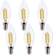 FEILEMAN E14 LED Light Bulbs 7W, Small Edison Screw Candle Bulb for Chandeliers, Super Bright 1055LM 3000K, Replaces 70W Halogen Bulbs, Classic Filament, Non-dimmable, 6-Pack