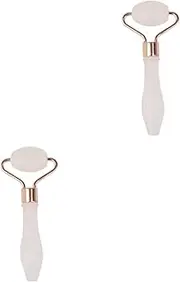 FRCOLOR 2pcs Facial Massage Tool Gua Sha Massage Jade Roller Skincare Tools Anti Aging Face Massage Roller Jade Facial Roller Facial Massage Roller Eye Roller White