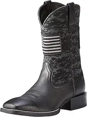 [ARIAT] Sport Patriot Western Boot – Men’s Leather, Square Toe Western Boots