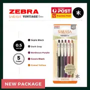 Zebra Sarasa Clip Gel Pen - 0.5mm - 5 Colour Set - Vintage Colour 2 (New Pack)