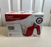 NIB Taylor Digital Scale with Measuring Cup Red Dishwasher Safe Williams Sonoma