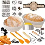 Banneton Bread Proofing Baskets, 9 Inch Round and 10 Oval Sourdough with Upgrade