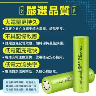 【BSMI認證！超大電量】POLYBATT 充電鋰電池 18650電池 2600mAh 充電電池 鋰電池【G5608】