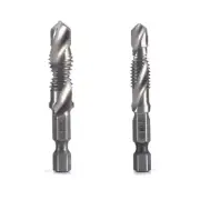 2Pcs M8+M10 High-Speed Steel 4341 Titanium Plated Composite Tap Drill and1671